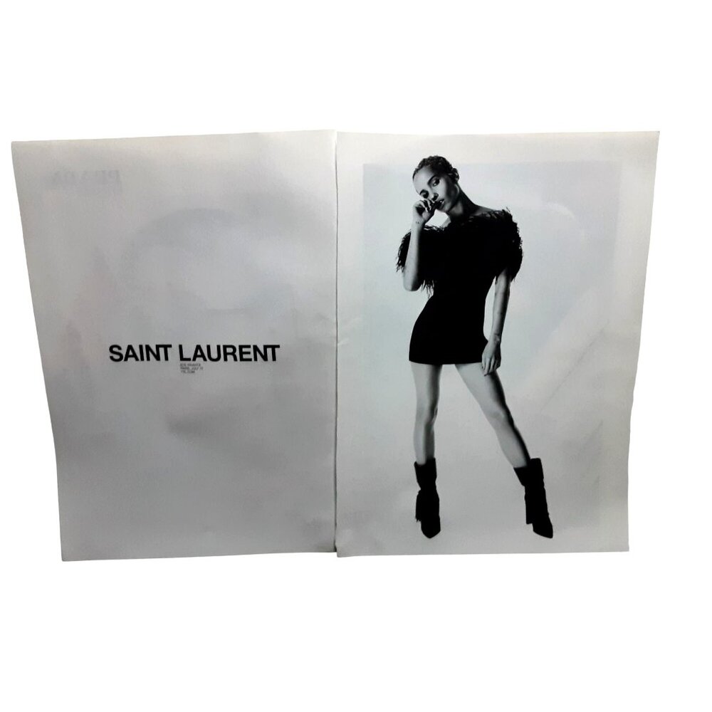 2017 Saint Laurent YSL Fashion Print Ad 2-Page Cut Black White - Picture 1 of 1